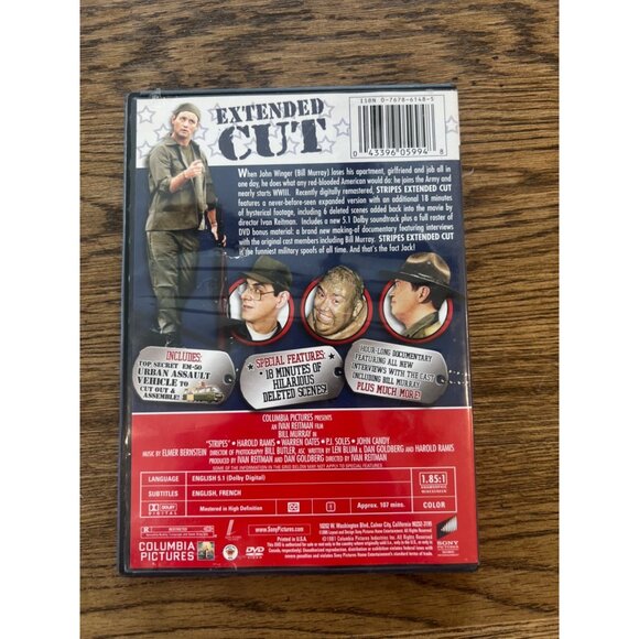 Stripes 1981 DVD Extended Cut Comedy War Bill Murray Harold Ramis Pre-Owned - Picture 2 of 4